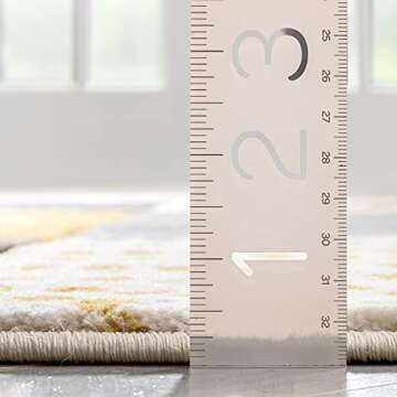 Well Woven Good Vibes Margot Gold Modern Geometric Chevron Blue 3D Texture 5'3" X 7'3" Area Rug