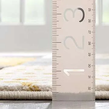 Well Woven Good Vibes Margot Gold Modern Geometric Chevron Blue 3D Texture 5'3" X 7'3" Area Rug