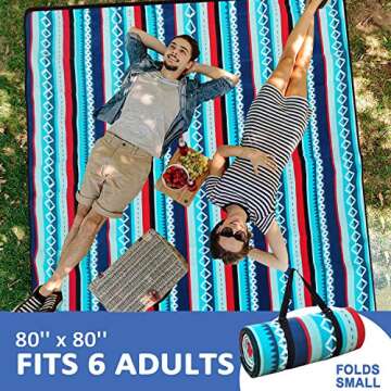 Mumu Sugar Extra Large Picnic Blanket 80x80 Portable Waterproof