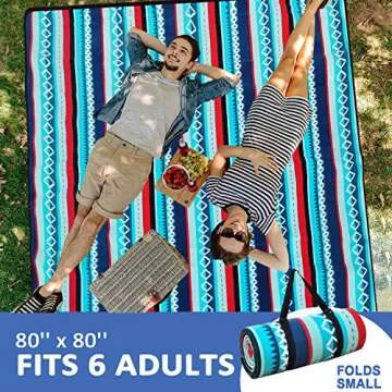 Mumu Sugar Extra Large Picnic Blanket 80x80 Portable Waterproof