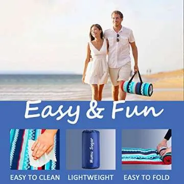Mumu Sugar Extra Large Picnic Blanket 80x80 Portable Waterproof
