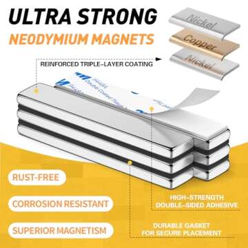FINDMAG 20 Pack Powerful Neodymium Bar Magnets, Rare-Earth Metal Neodymium Magnet, Strong Magnets wi...
