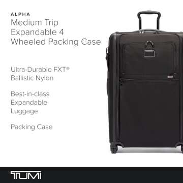 TUMI - Alpha Medium Trip Expandable 4-Wheeled Packing Case - Professional Travel Luggage - TSA Lock ...