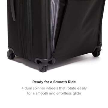 TUMI - Alpha Medium Trip Expandable 4-Wheeled Packing Case - Professional Travel Luggage - TSA Lock Tracer - TUMI Suitcase - Black