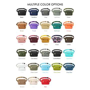 ZORFIN Fanny Packs for Women Men, Belt Bag with 5 Zipper Pockets, Fashion Waist Pack Crossbody Bag with Adjustable Belt for Travel/Shopping/Hiking/Running/Cycling（Ivory）