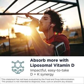 Designs for Health Liposomal D Supreme Vitamin D Liquid - 2500 IU Vitamin D3 + Vitamin K (K1 + K2) -...