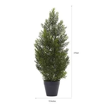 Nearly Natural 2ft Mini Cedar Pine Tree Indoor Outdoor