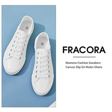 FRACORA Women's Canvas Slip-On Sneakers for All-Day Comfort