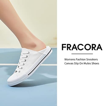 FRACORA Women's Canvas Slip-On Sneakers for All-Day Comfort