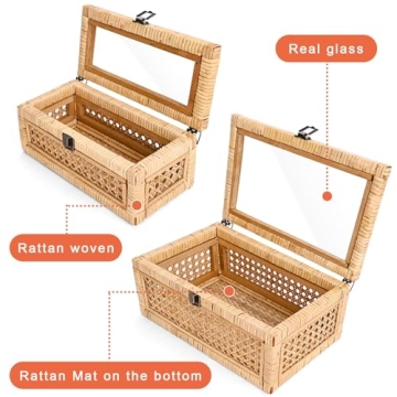 Stylish HUAXIN Rattan Decorative Storage Box Set of 2