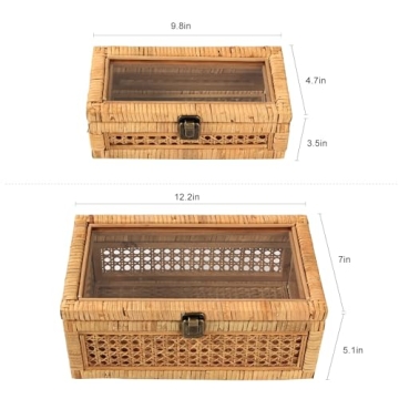 Stylish HUAXIN Rattan Decorative Storage Box Set of 2