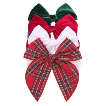 Velvet Plaid Bow Hair Clips for Little Girls and Moms