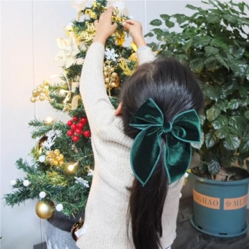 Velvet Plaid Bow Hair Clips for Little Girls and Moms