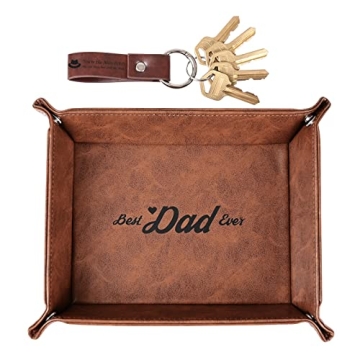 Best Dad Ever PU Leather Valet Tray Gifts