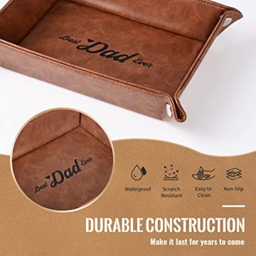 Best Dad Ever PU Leather Valet Tray Gifts