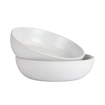 10 Strawberry Street Wazee Matte 9" Serving Bowl Set of 2 - 48oz, White