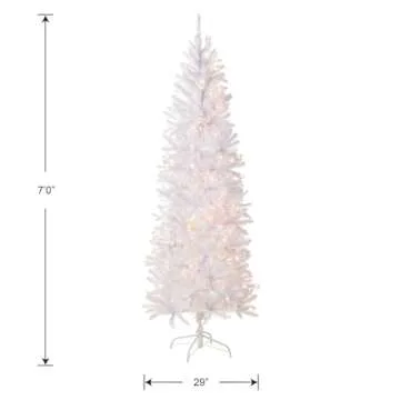 National Tree Company 7ft Pre-Lit Slim White Christmas Tree