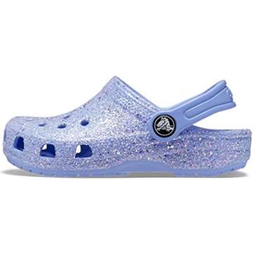 Glittery Comfort: Crocs Kids Classic Clogs in Moon Jelly