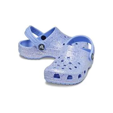 Glittery Comfort: Crocs Kids Classic Clogs in Moon Jelly