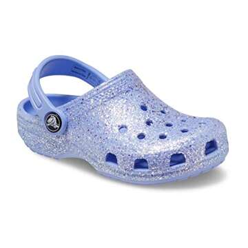 Glittery Comfort: Crocs Kids Classic Clogs in Moon Jelly