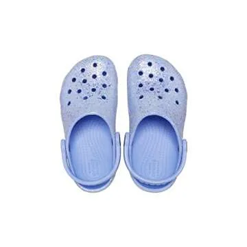 Glittery Comfort: Crocs Kids Classic Clogs in Moon Jelly