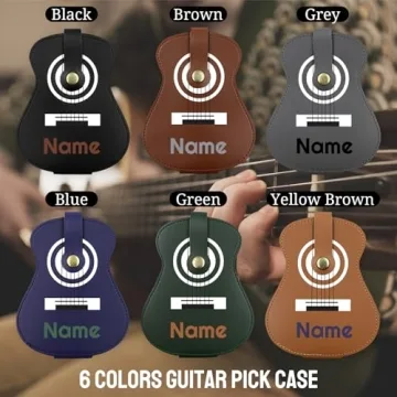 Personalized Leather Guitar Picks Holder – 18 Slots