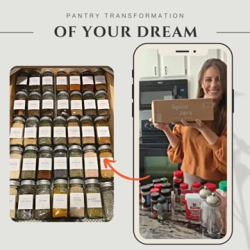 FINESSY Glass Spice Jars Stylish 23-Pack with Lids