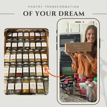 FINESSY Glass Spice Jars Stylish 23-Pack with Lids