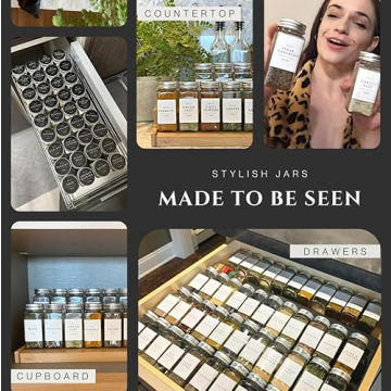 FINESSY Glass Spice Jars Stylish 23-Pack with Lids