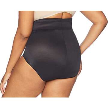 Naomi and Nicole Women's Unbelievable Comfort Plus Size High-Waist Shaping Brief, Black, 4X