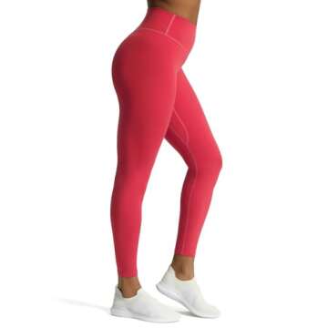 Aoxjox High Waisted Workout Leggings for Women Tummy Control Buttery Soft Yoga Metamorph Deep V Pants 26" (Love Potion, Medium)