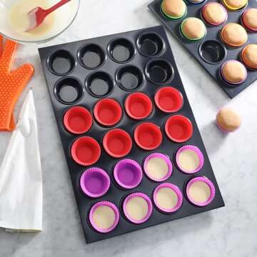 New Star Foodservice 37937 Commercial Grade Aluminum Non-Stick 24-Cup Muffin Pan