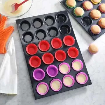 New Star Foodservice 37937 Commercial Grade Aluminum Non-Stick 24-Cup Muffin Pan