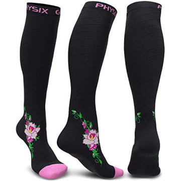 Physix Gear Compression Socks - Best for Circulation, Running, Nurses, Athletic Use