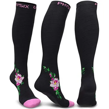 Physix Gear Compression Socks - Best for Circulation, Running, Nurses, Athletic Use