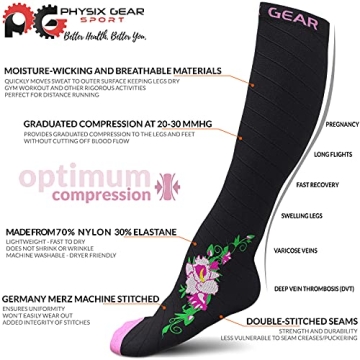 Physix Gear Compression Socks for Optimal Circulation and Comfort