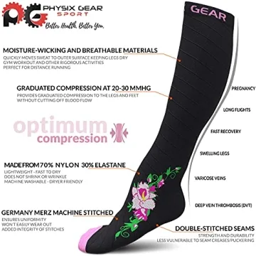 Physix Gear Compression Socks for Optimal Circulation and Comfort