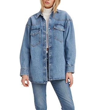 Levi's Women's Relaxed Western Shirt in Indigo Stonewash