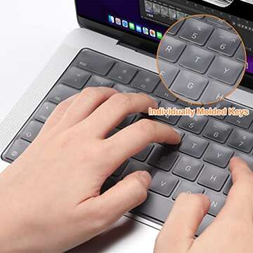 2 Pack ProCase Keyboard Cover for 2022 MacBook Air 13.6” (M2 A2681) / 2021 MacBook Pro 14” 16” (M1 A2442 A2485), Ultra Thin Keyboard Skin Protector -Clear