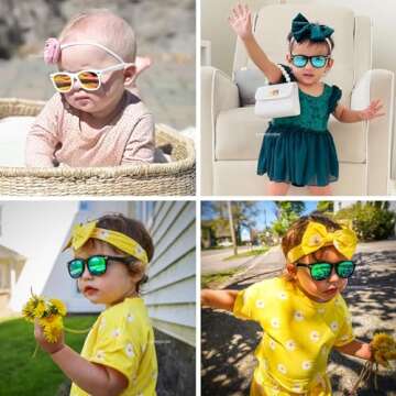 COASION Bendable Flexible Polarized Baby Sunglasses with Strap for Newborn Infant Boys Girls Age 0-2...