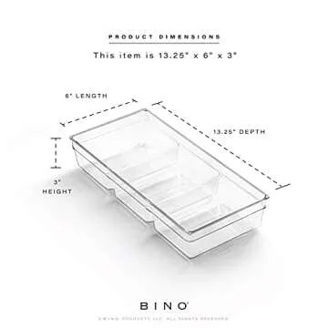 BINO 3-Section Plastic Drawer Organizer | Durable & Multi-Purpose
