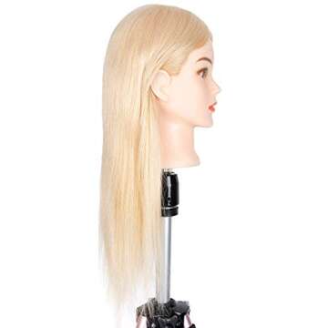 GEX Human Hair Mannequin Head for Styling & Dying