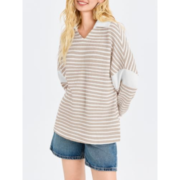 Stylish Striped Oversized Sweatshirt for Women