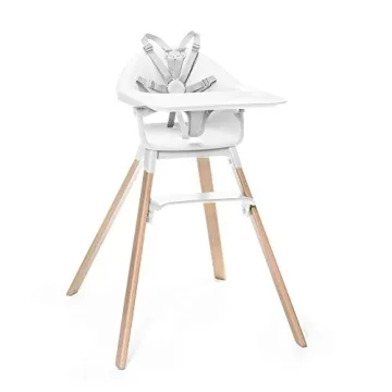 Stokke Clikk High Chair, White - All-in-One High Chair with Tray + Harness - Light, Durable & Travel...