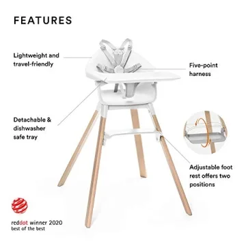 Stokke Clikk High Chair in White - Safe and Travel-Friendly