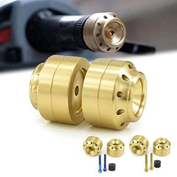 HEINMO Motorcycle Handle Bar Grips Plus Slider Handlebar Ends Anti-Vibration Cover Protector for VES pa GTS 300 250 150 Priamvera Sprint 150 S150 LX LXV (with Gold Screws)