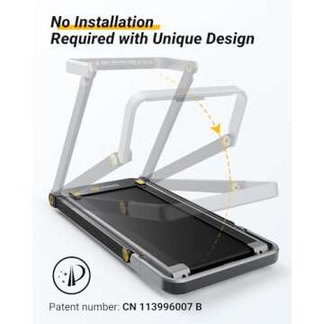UREVO Treadmill with Desk, 3 in 1 Foldable Treadmill with Removable Desk, Install Free Under Desk Treadmill, 3HP Powerful Walking Treadmill for Office with Remote and 2s Folding