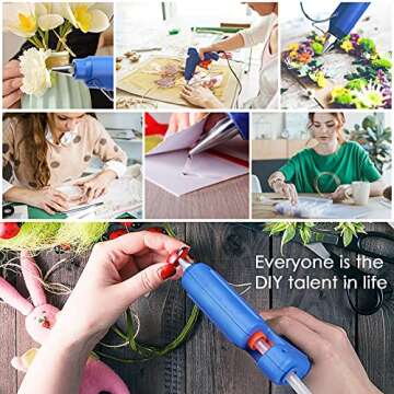 Hot Glue Gun 100-Watt, Hot Melt Glue Gun Kit with 30Pcs Clear Glue Sticks (0.43 x 7.9 Inch) for Quick Home Repair, Arts, Crafts, DIY & Sealing (Blue)