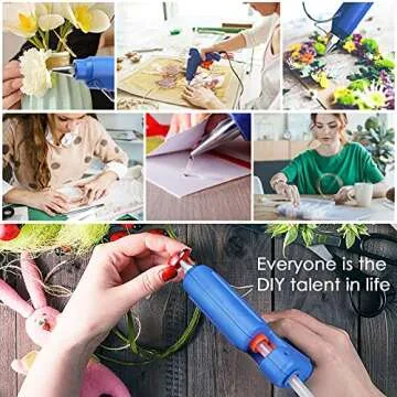 Hot Glue Gun 100-Watt, Hot Melt Glue Gun Kit with 30Pcs Clear Glue Sticks (0.43 x 7.9 Inch) for Quick Home Repair, Arts, Crafts, DIY & Sealing (Blue)