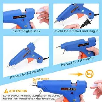Hot Glue Gun 100-Watt, Hot Melt Glue Gun Kit with 30Pcs Clear Glue Sticks (0.43 x 7.9 Inch) for Quick Home Repair, Arts, Crafts, DIY & Sealing (Blue)